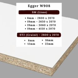 EGGER BLANC 908 SM LISSE 19MM 280X207 E1 P2 M2